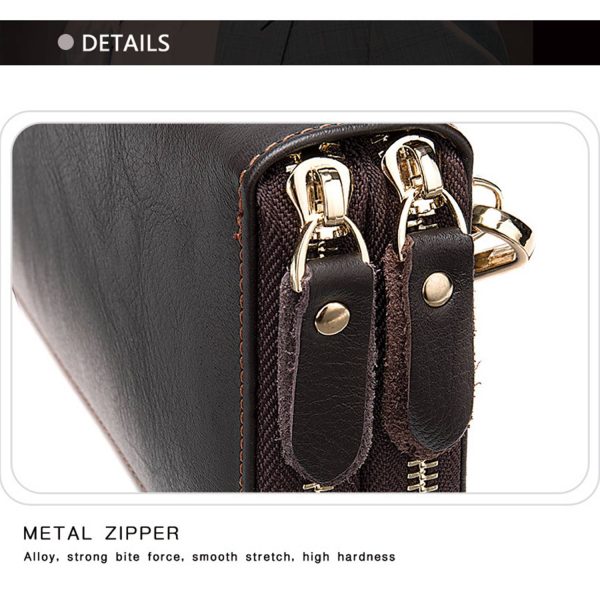 Classic Leather Long Dual-Zip Wallet