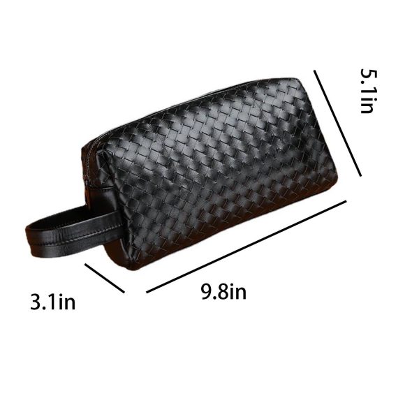 PU Leather Woven Travel Toiletry Bag