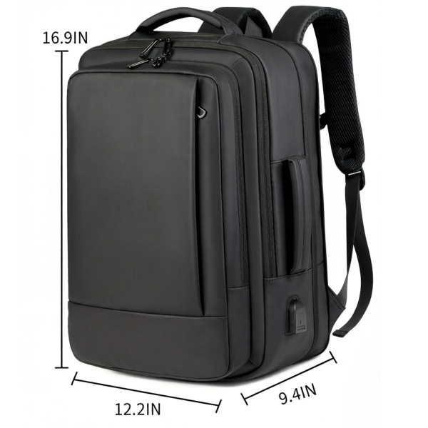 Waterproof Polyester Business Backpack w/ USB Port