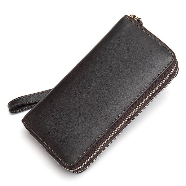 Classic Leather Long Dual-Zip Wallet
