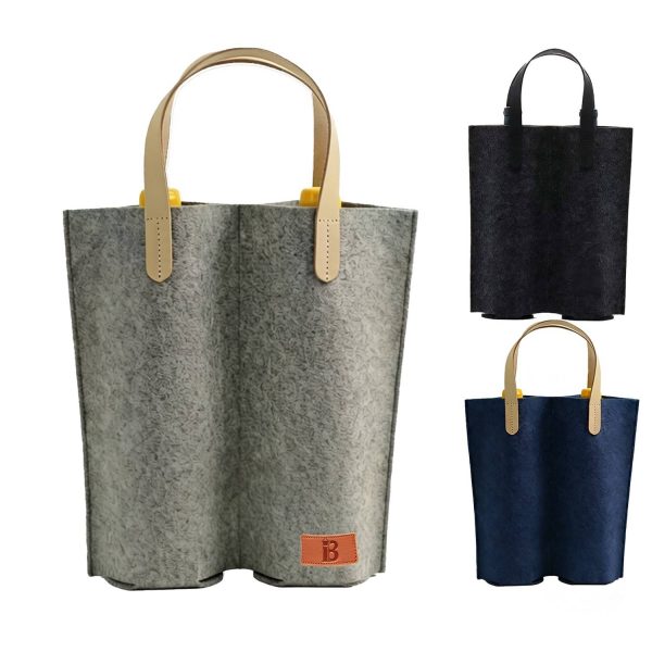 2-Bottle Felt Wine Tote Bag