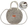 Retro Striped Round Straw Beach Bag​
