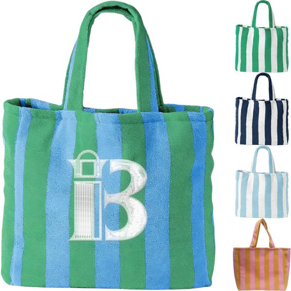Striped Plush Beach Tote Bag