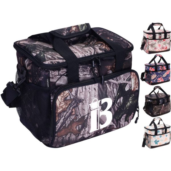 14L Oxford Leaf-Pattern Insulated Portable Lunch Bag