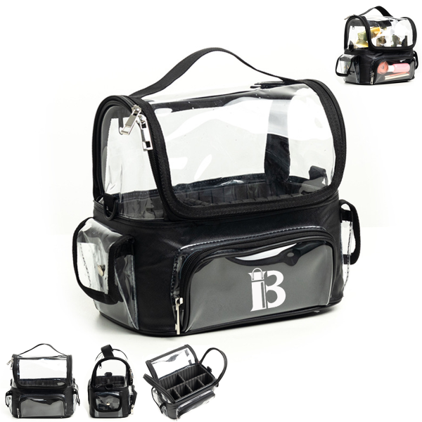 Clear Travel Makeup Bag with Divider