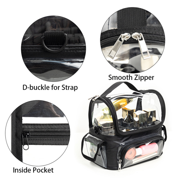 Clear Travel Makeup Bag with Divider