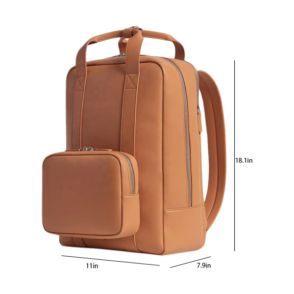Vintage PU Leather Laptop Backpack