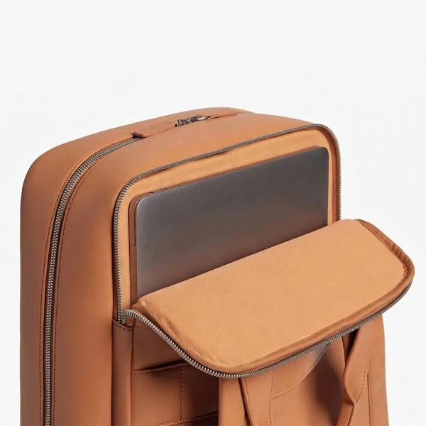 Vintage PU Leather Laptop Backpack