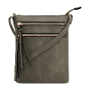 Multiple Zipper Pockets PU Leather Crossbody Bag