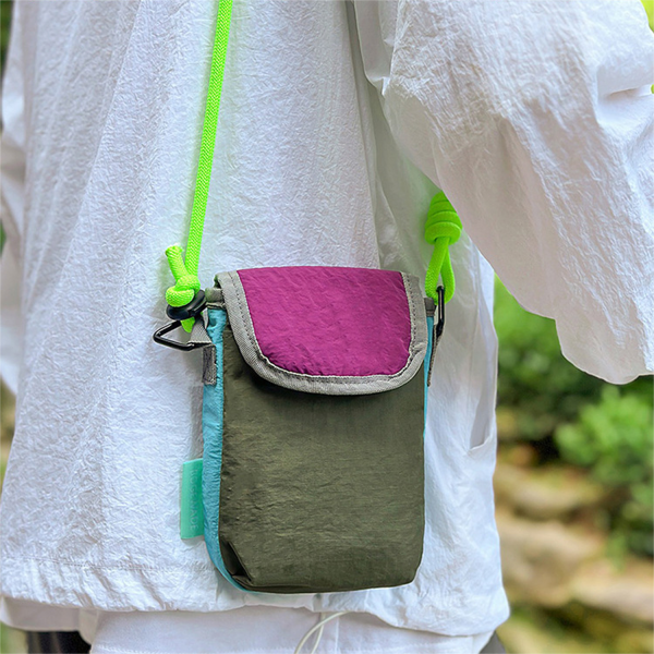 Nylon Phone Sling Bag W/ Rope Strap