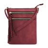 Multiple Zipper Pockets PU Leather Crossbody Bag