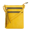 Multiple Zipper Pockets PU Leather Crossbody Bag