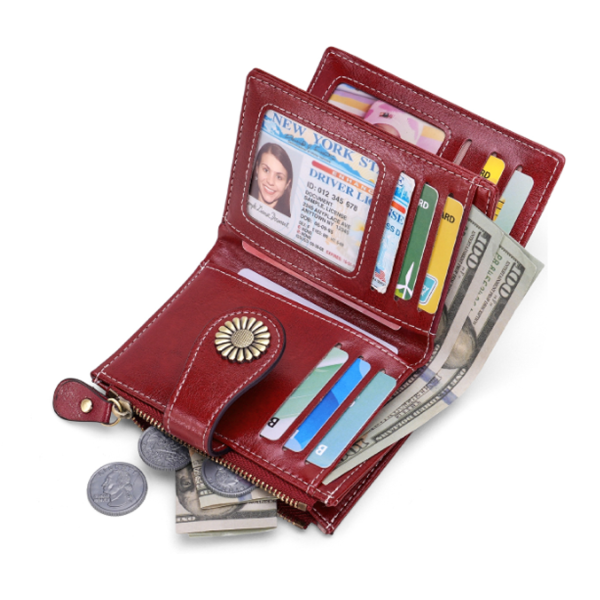 PU Leather Tri Fold Wallet