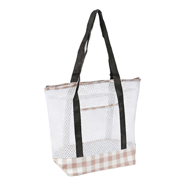 PVC Mesh Zipper Tote Beach Bag