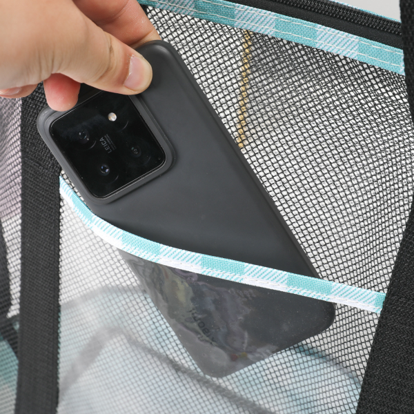 PVC Mesh Zipper Tote Beach Bag