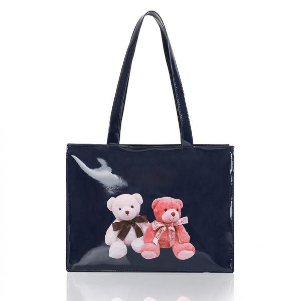 小熊大包蓝色_1775532242130.png Waterproof PVC Shopping Tote Bag