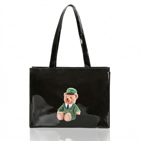 小熊大包黑色_1775532226925.png Waterproof PVC Shopping Tote Bag