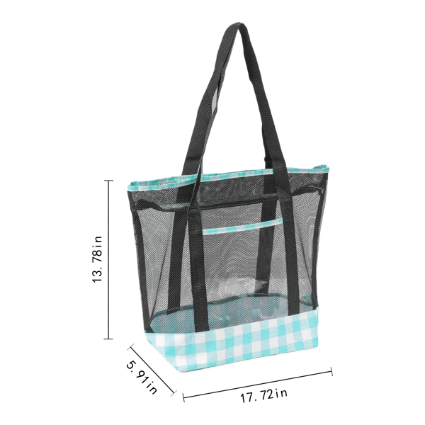 PVC Mesh Zipper Tote Beach Bag