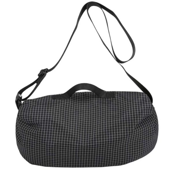 Canvas Checkered Crossbody Shoulder Bag