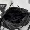 Canvas Checkered Crossbody Shoulder Bag
