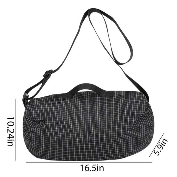 Canvas Checkered Crossbody Shoulder Bag