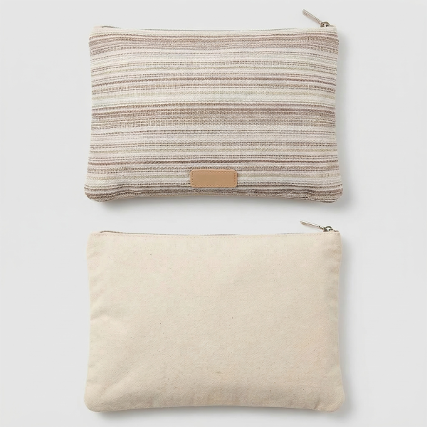 扁平化妆包细节_1773714005889.png Portable Canvas Makeup Storage Pouch