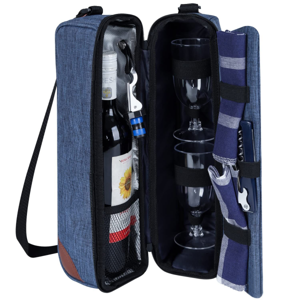 Portable Canvas Wine Travel Bag
