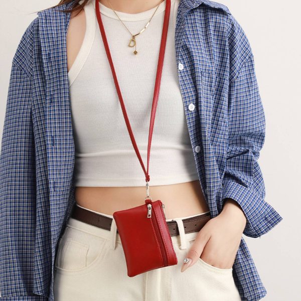 细节图2_1777543215930.jpg Women's PU Coin Purse Wallet with Detachable Lanyard Strap