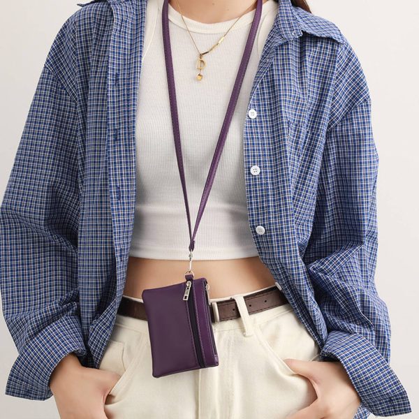 细节图4_1777543243778.jpg Women's PU Coin Purse Wallet with Detachable Lanyard Strap
