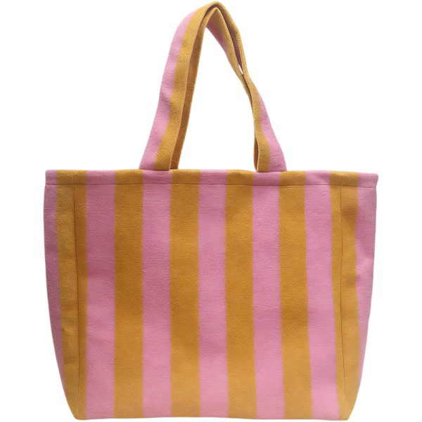 Striped Plush Beach Tote Bag