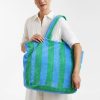 Striped Plush Beach Tote Bag