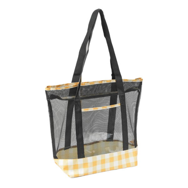 PVC Mesh Zipper Tote Beach Bag