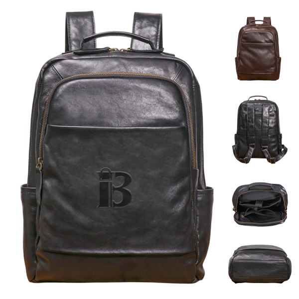 Large Capacity Genuine Leather Laptop Backpack