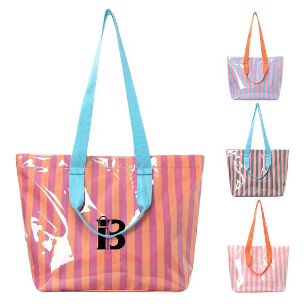 PVC Striped Tote Bag