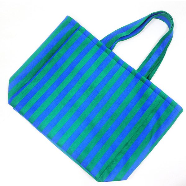 616tote蓝绿_1782100341116.jpg Canvas Striped Tote bag