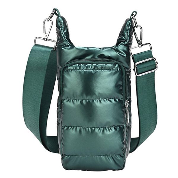 暗绿色_1781689734241.jpg Women's Puffer Water Bottle Sling Bag