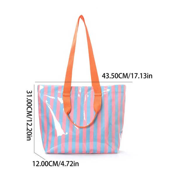 沙滩包尺寸_1780380428808.jpg Waterproof Striped PVC Tote Beach Bag