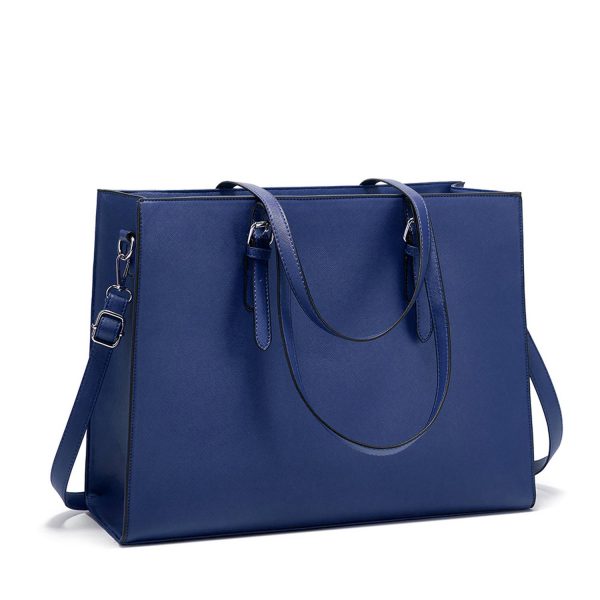 深蓝色_1775810166486.jpg PU Leather Laptop Tote Shoulder Bag