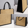 Burlap Shopping Tote Bag with Gusset