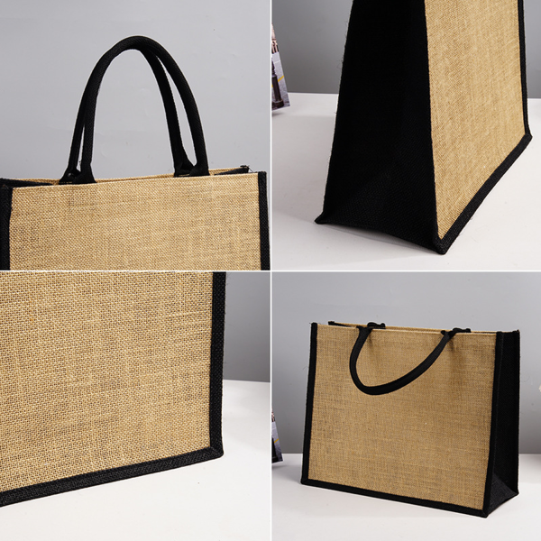 Burlap Shopping Tote Bag with Gusset