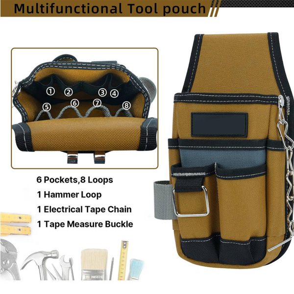 细节图_1780904648461.jpg Mini Canvas Multi-Pocket Electrician Tool Pouch