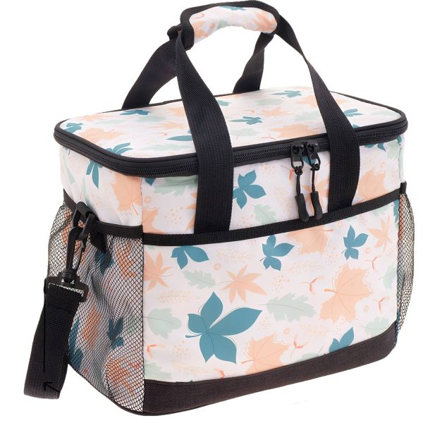 附图2_1778741243989.jpg 14L Oxford Leaf-Pattern Insulated Portable Lunch Bag