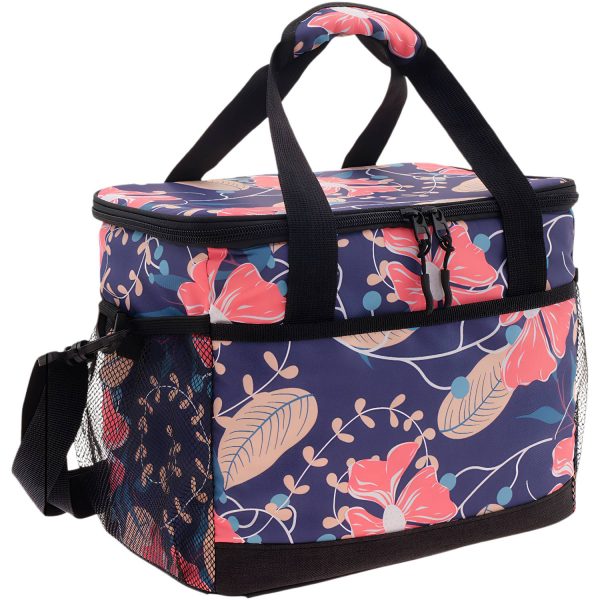附图4_1778741246504.jpg 14L Oxford Leaf-Pattern Insulated Portable Lunch Bag