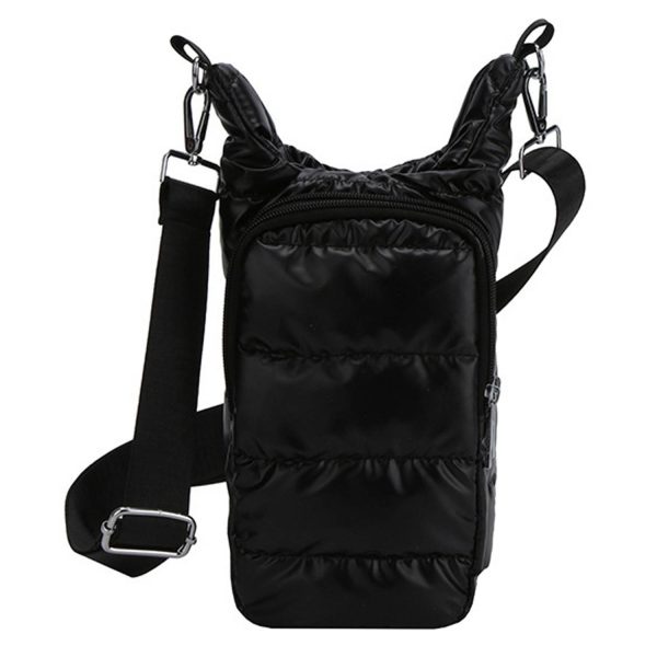 黑色_1781689700300.jpg Women's Puffer Water Bottle Sling Bag