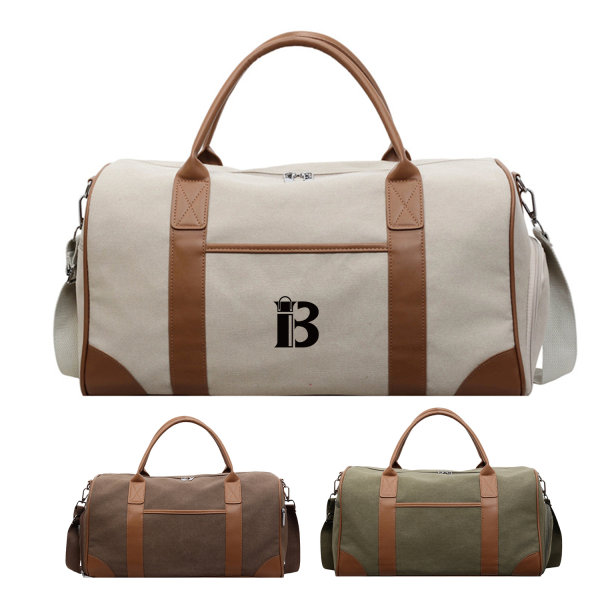 4-1_1783849335524.png Canvas Travel Duffel Bag with Shoe Compartment