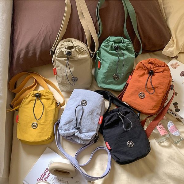 Nylon Drawstring Crossbody Bag