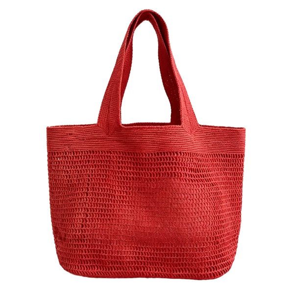 Woven Straw Beach Tote Bag