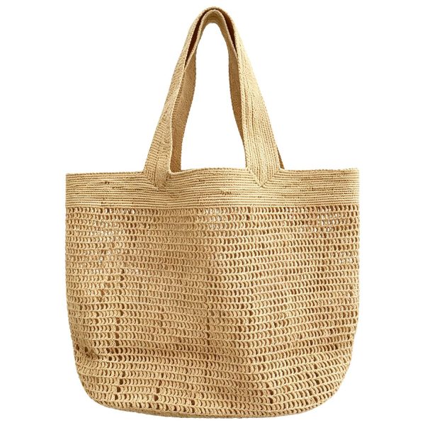 Woven Straw Beach Tote Bag
