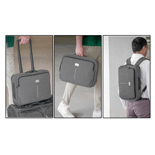 Business RPET Laptop Backpack with Concealed Straps
