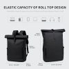 32L Waterproof Roll-Top Laptop Backpack with Luggage Sleeve